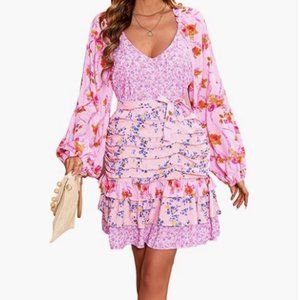 Women's Summer Long Sleeve Boho Dress